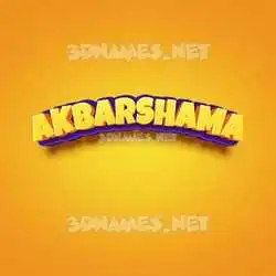 akbarshama in Orange Toon style - 3D name wallpaper