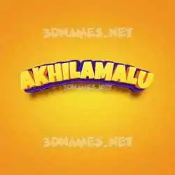 akhilamalu in Orange Toon style - 3D name wallpaper