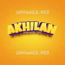 akhilan in Orange Toon style - 3D name wallpaper