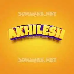 akhilesh in Orange Toon style - 3D name wallpaper