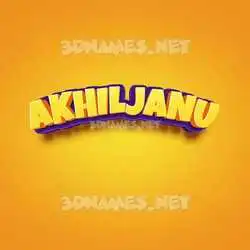 akhiljanu in Orange Toon style - 3D name wallpaper