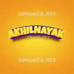 akhilnayak in Orange Toon style - 3D name wallpaper