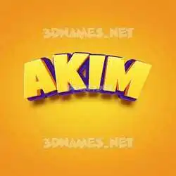 akim in Orange Toon style - 3D name wallpaper