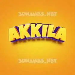 akkila in Orange Toon style - 3D name wallpaper