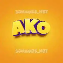 ako in Orange Toon style - 3D name wallpaper