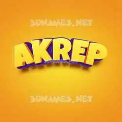 akrep in Orange Toon style - 3D name wallpaper
