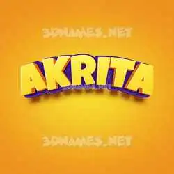 akrita in Orange Toon style - 3D name wallpaper
