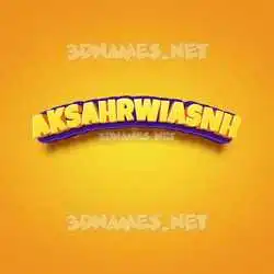 aksahrwiasnh in Orange Toon style - 3D name wallpaper