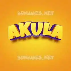 akula in Orange Toon style - 3D name wallpaper
