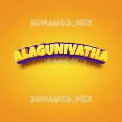 alagunivatha in Orange Toon style - 3D name wallpaper