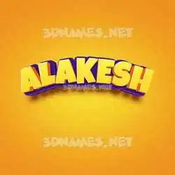alakesh in Orange Toon style - 3D name wallpaper