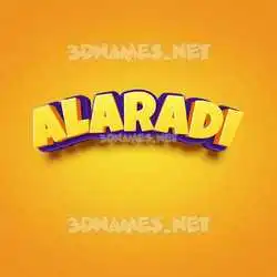 alaradi in Orange Toon style - 3D name wallpaper