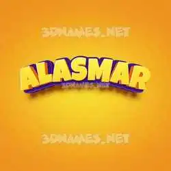alasmar in Orange Toon style - 3D name wallpaper