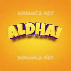 aldhai in Orange Toon style - 3D name wallpaper