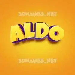 aldo in Orange Toon style - 3D name wallpaper