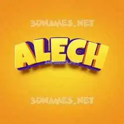 alech in Orange Toon style - 3D name wallpaper
