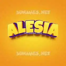 alesia in Orange Toon style - 3D name wallpaper