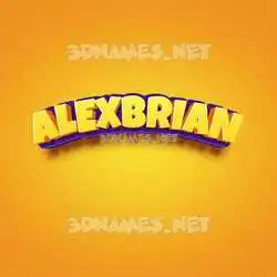 alexbrian in Orange Toon style - 3D name wallpaper
