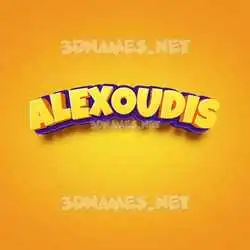 alexoudis in Orange Toon style - 3D name wallpaper