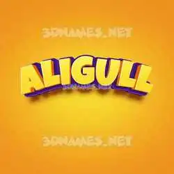 aligull in Orange Toon style - 3D name wallpaper