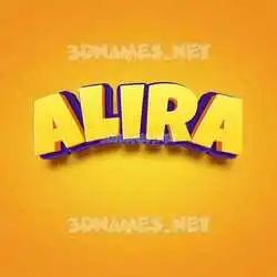 alira in Orange Toon style - 3D name wallpaper