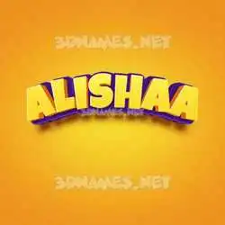 alishaa in Orange Toon style - 3D name wallpaper