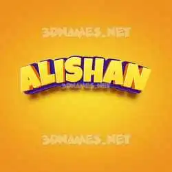 alishan in Orange Toon style - 3D name wallpaper