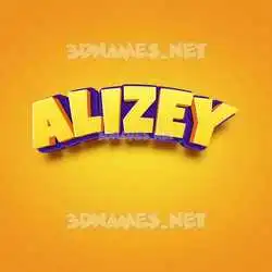 alizey in Orange Toon style - 3D name wallpaper