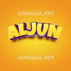 aljun in Orange Toon style - 3D name wallpaper