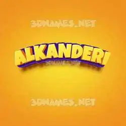 alkanderi in Orange Toon style - 3D name wallpaper
