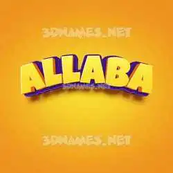 allaba in Orange Toon style - 3D name wallpaper