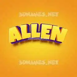 allen in Orange Toon style - 3D name wallpaper