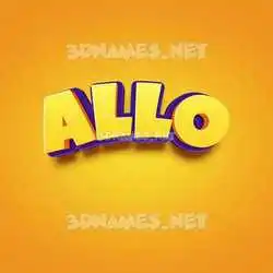 allo in Orange Toon style - 3D name wallpaper