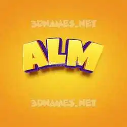 alm in Orange Toon style - 3D name wallpaper