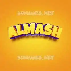 almash in Orange Toon style - 3D name wallpaper