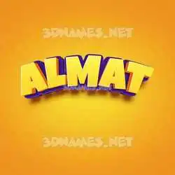 almat in Orange Toon style - 3D name wallpaper