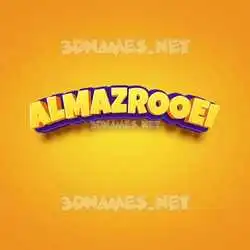almazrooei in Orange Toon style - 3D name wallpaper