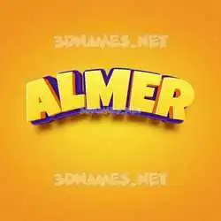 almer in Orange Toon style - 3D name wallpaper