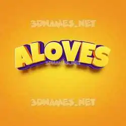 aloves in Orange Toon style - 3D name wallpaper
