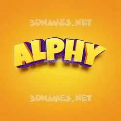 alphy in Orange Toon style - 3D name wallpaper