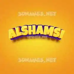 alshamsi in Orange Toon style - 3D name wallpaper