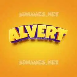 alvert in Orange Toon style - 3D name wallpaper