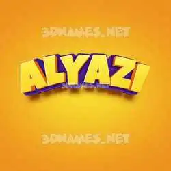 alyazi in Orange Toon style - 3D name wallpaper