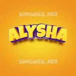 alysha in Orange Toon style - 3D name wallpaper