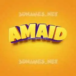 amaid in Orange Toon style - 3D name wallpaper