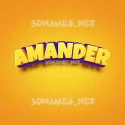 amander in Orange Toon style - 3D name wallpaper