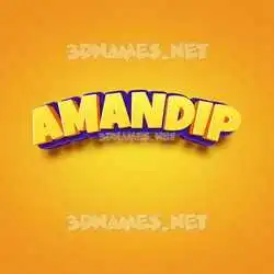 amandip in Orange Toon style - 3D name wallpaper