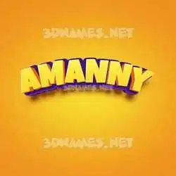 amanny in Orange Toon style - 3D name wallpaper