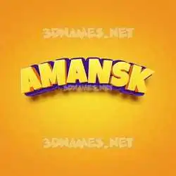 amansk in Orange Toon style - 3D name wallpaper