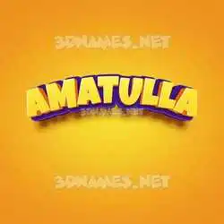 amatulla in Orange Toon style - 3D name wallpaper